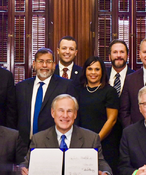 Jorge Martinez, Gov. Greg Abbott SB2 2021 Signing